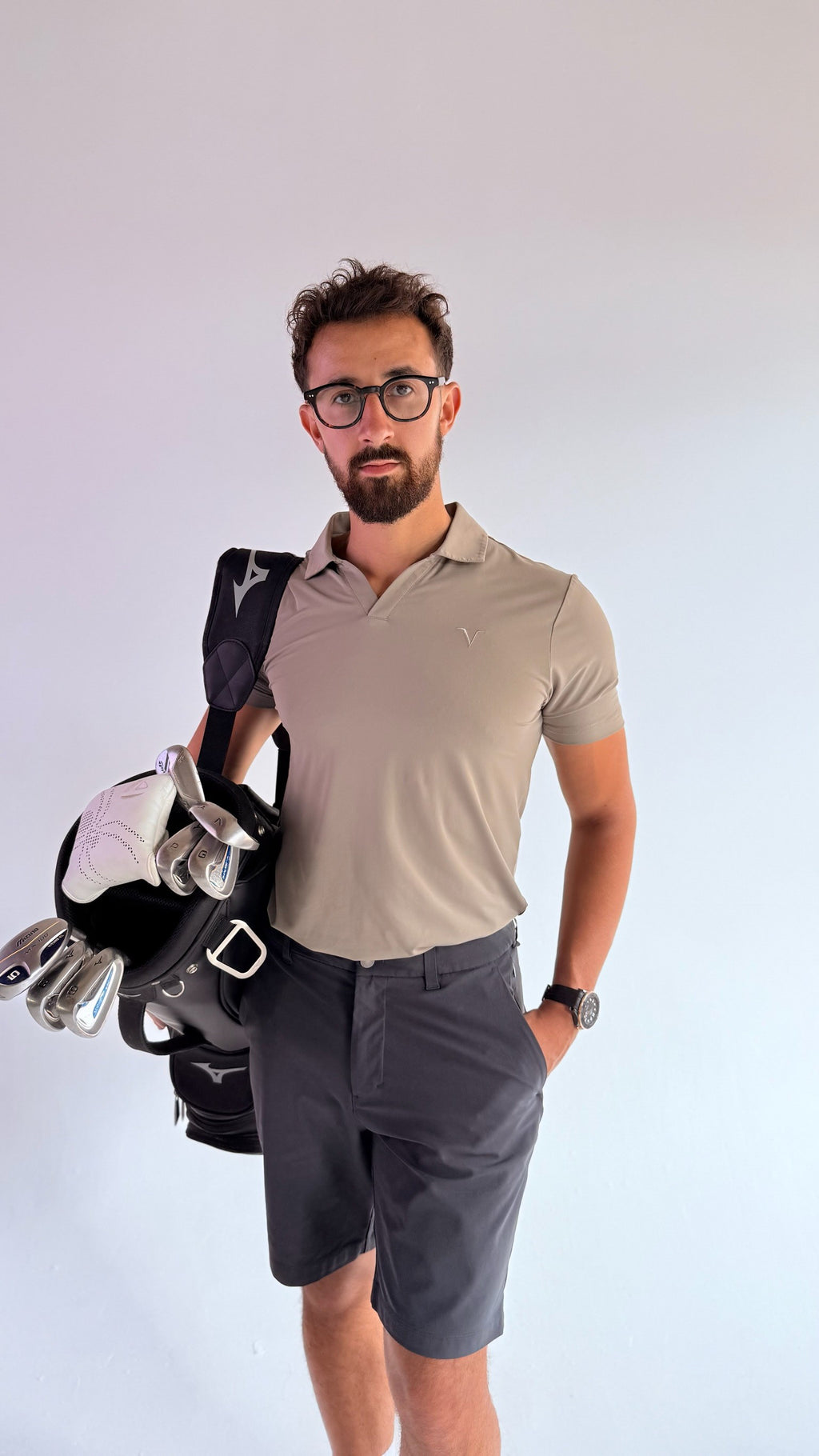 Stone Taupe - VÖRDA Revere Collar Polo