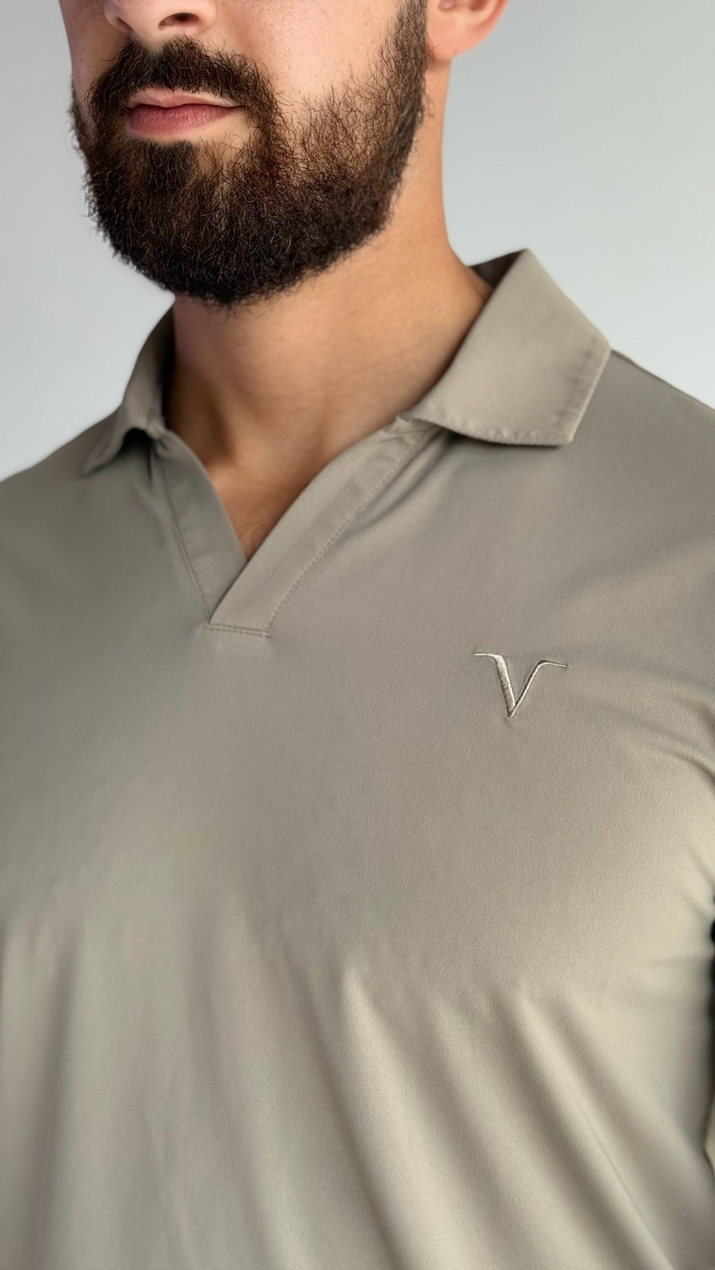 Stone Taupe - VÖRDA Revere Collar Polo