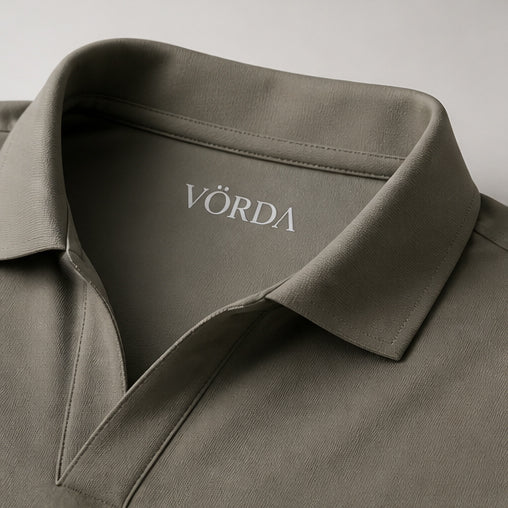 Stone Taupe - VÖRDA Revere Collar Polo
