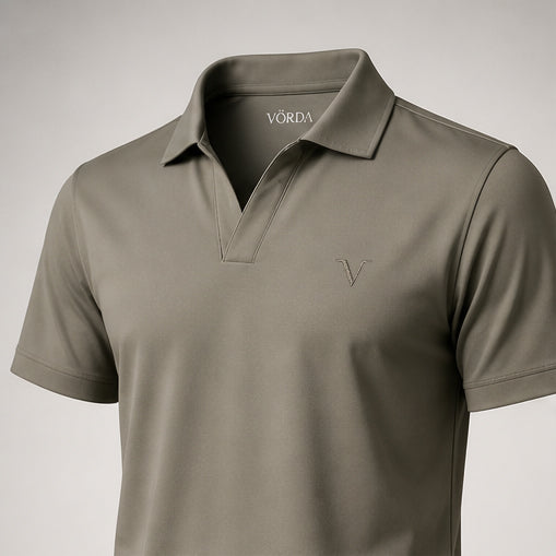 Stone Taupe - VÖRDA Revere Collar Polo